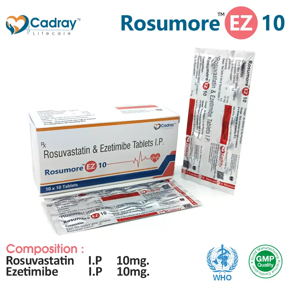 Rosuvastatin 10mg + Ezetimibe 10mg combination tablet